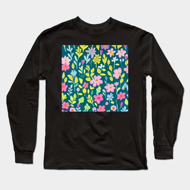 Woodland Meadow 6 Long Sleeve T-Shirt by TrapperWeasel